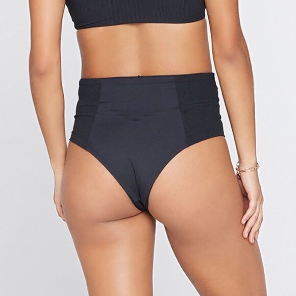L SPACE NWT Jackie High Waist Bikini Bottoms BLACK SIZE Small - Picture 4 of 10